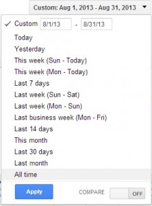 AdWords Custom Date Range