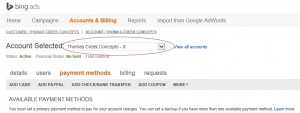 Locate your Bing Ads account number